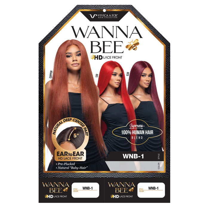 Vivica A Fox Wanna Bee Human Hair Blend 5" Deep Part HD Lace Front Wig - WNB-1
