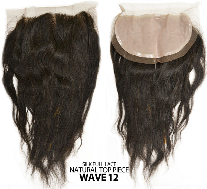 Sensationnel Bare & Natural 100% Brazilian Virgin Remi SILK FULL LACE NATURAL TOP 3 WAY PARTING PIECE STRAIGHT / BODY / WAVY 12" (4 x 4)
