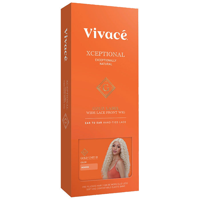 Vivace Xceptional Gold Label Wide Glueless Synthetic Curly HD Lace Front Wig - GOLD UNIT 13
