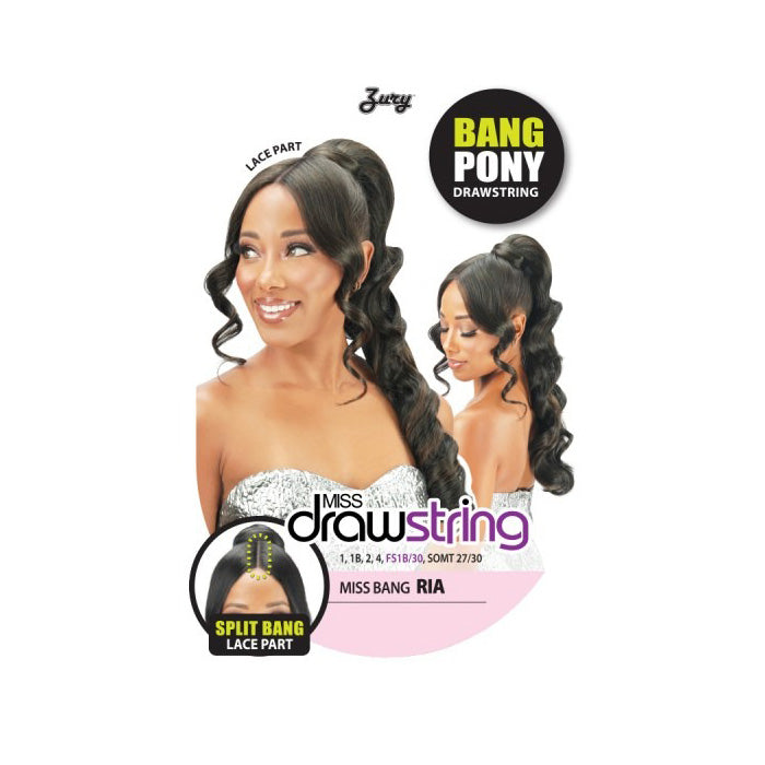 Zury Sis Miss Drawstring Split Bang Lace Part Drawstring Ponytail - RIA