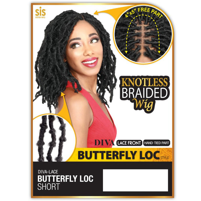 Zury Sis Knotless Braided 4x5 Free Part Lace Front Wig - DIVA LACE BUTTERFLY LOC SHORT