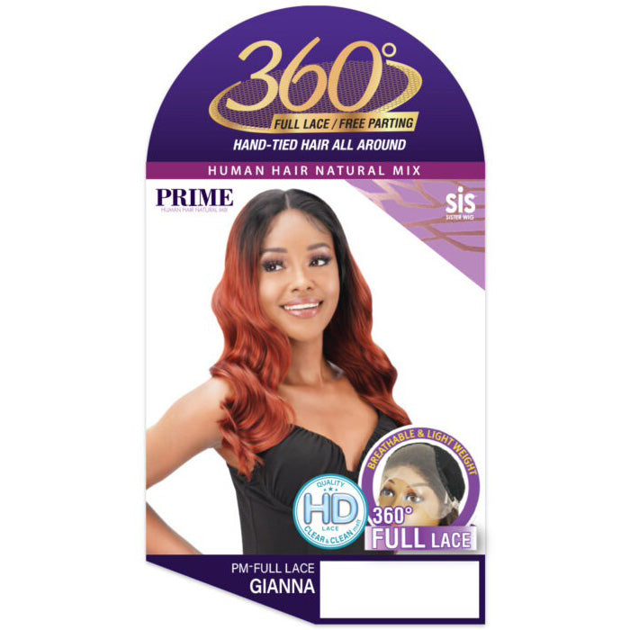 Zury Sis 360 Full Lace All Around Human Hair Blend HD Lace Front Wig - GIANNA
