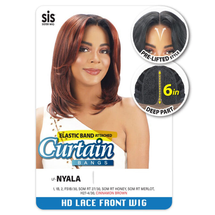 Zury Sis Curtain Bangs 6" Deep Part HD Lace Front Wig - NYALA - Pre-Lifted Style