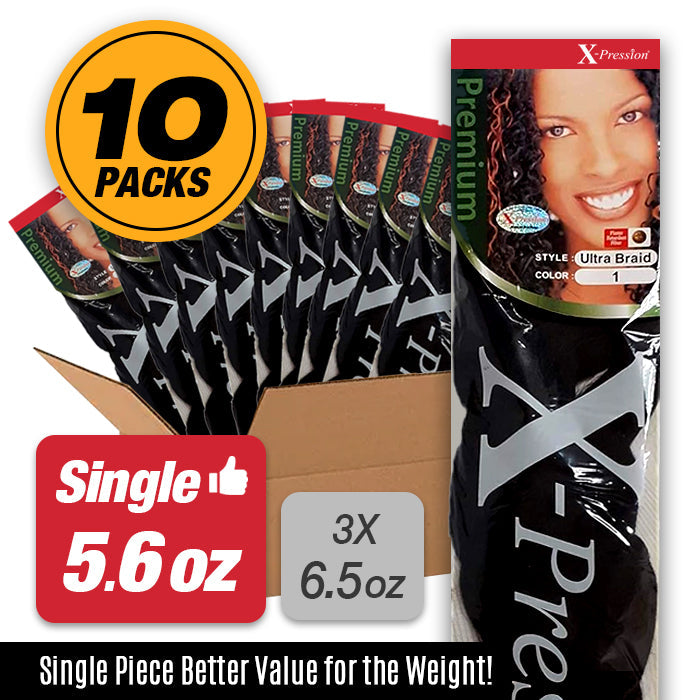 X-Pression Premium Braid - ULTRA BRAID - 10 PACKS/ 20 PACKS