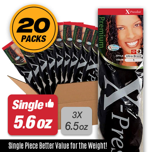 X-Pression Premium Braid - ULTRA BRAID - 10 PACKS/ 20 PACKS