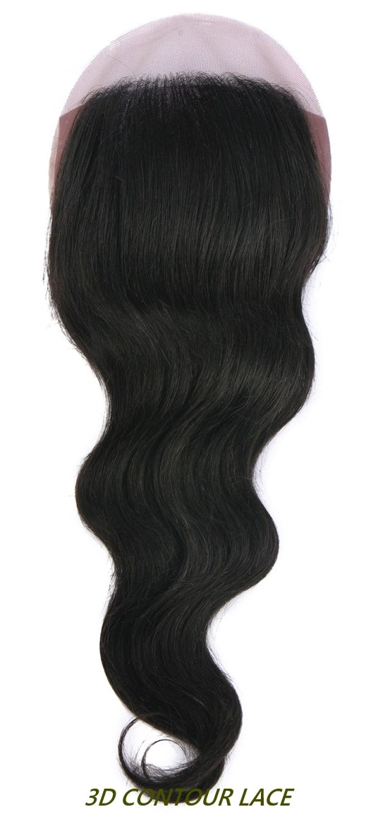 Trill Unprocessed Brazilian Virgin Human Hair 3D CONTOUR LACE 4X4 CLOSURE BODYWAVE 14 Inch