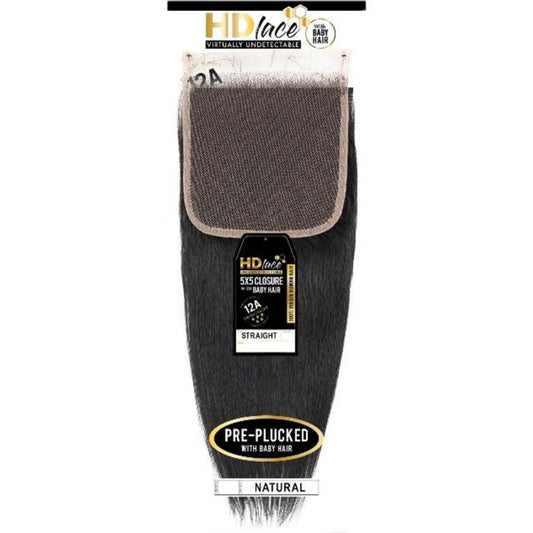 Sensationnel 12A 100% Virgin Human Hair 5X5 HD Lace Closure - STRAIGHT 16