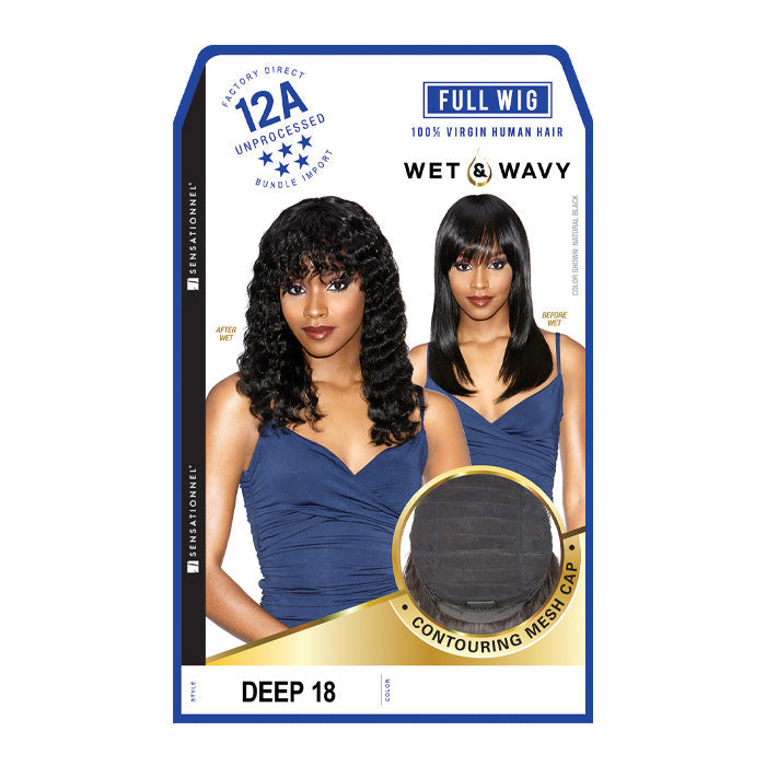 Sensationnel Unprocessed Virgin Human Hair 12A Wet & Wavy Full Wig - DEEP 18