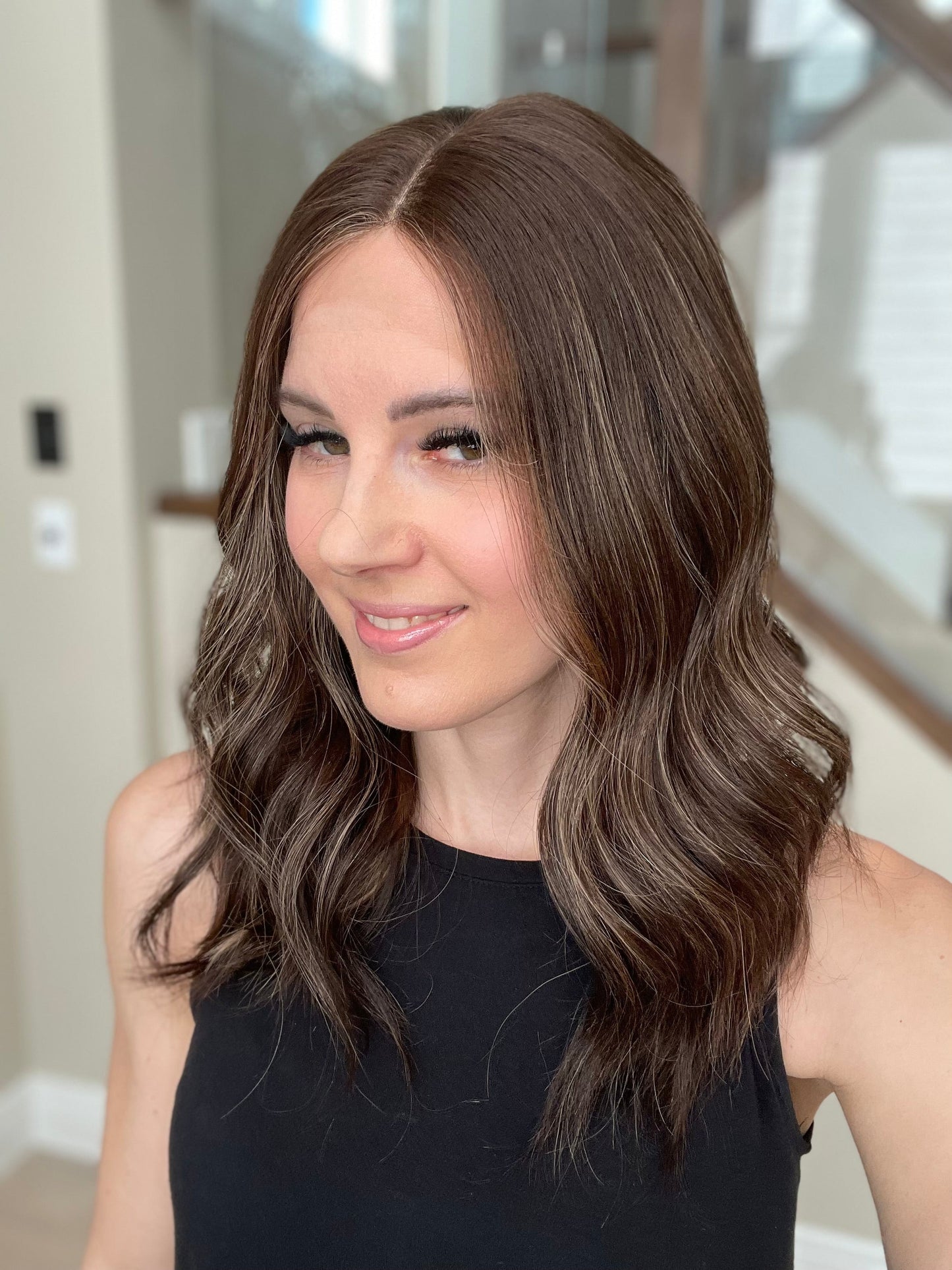 RESERVED FOR JULIA - 20" Lola Half Hand Tied Comfort Cap Lace Top Wig (M)