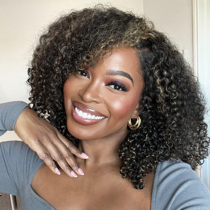 Blonde Highlights Curly 13x4 HD Lace Frontal Human Hair Wigs Youtube @Msnaturally Mary Same Wig