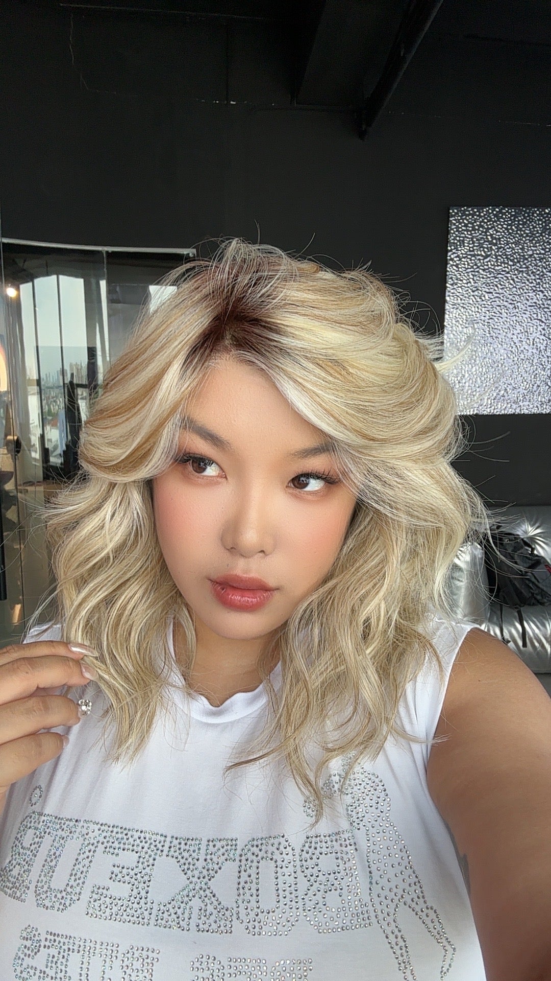 [PRE-ORDER] JBEXTENSION 16 Inches Mix Blonde Curly Pre-Cut Side Part Snowflake Lace Frontlace Glueless Wig JESSICA【BENDY EAR TABS】