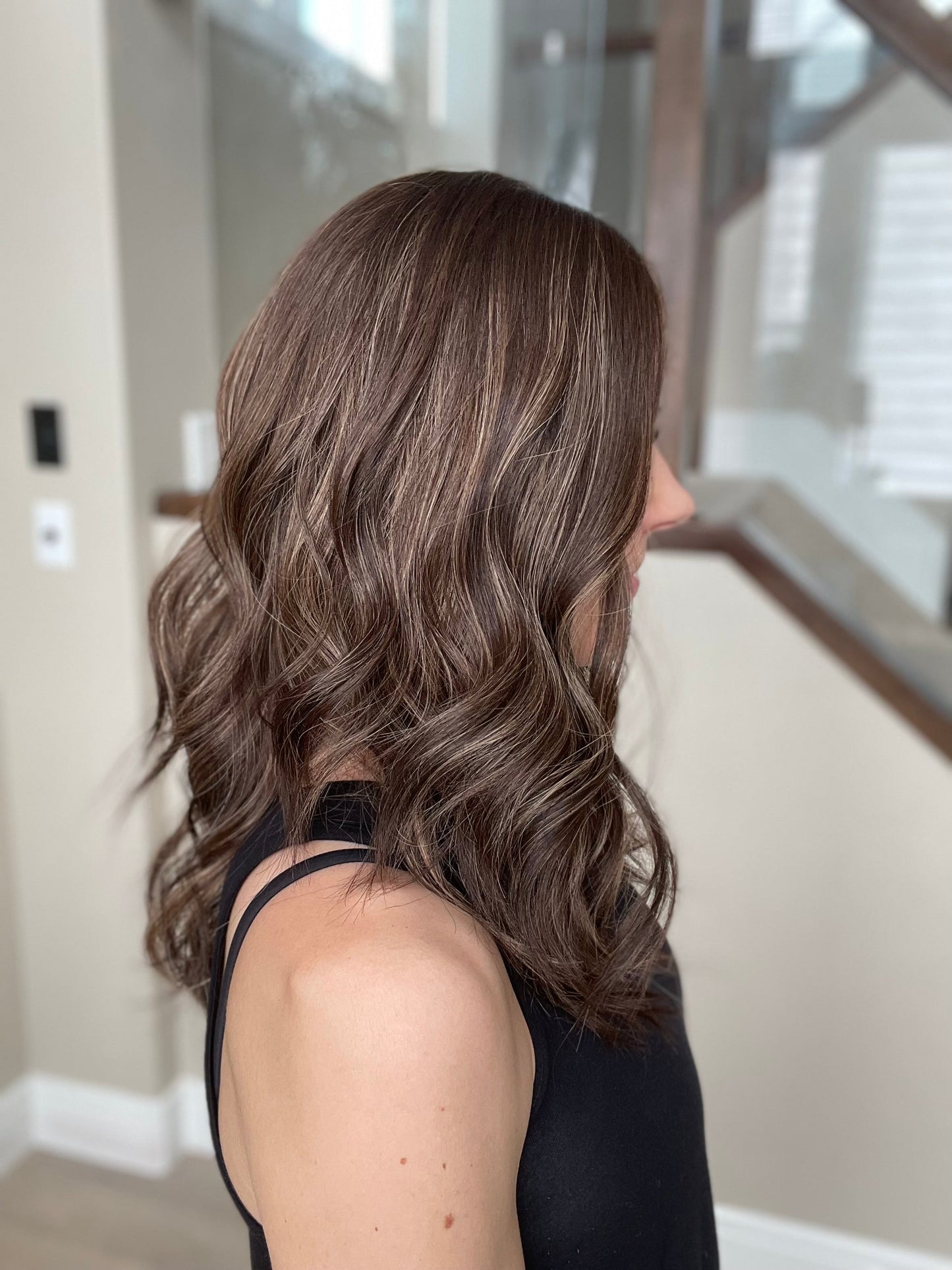 RESERVED FOR JULIA - 20" Lola Half Hand Tied Comfort Cap Lace Top Wig (M)