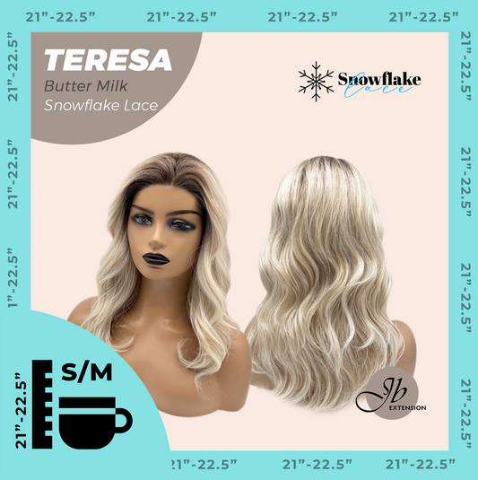[PRE-ORDER] JBEXTENSION 18 Inches Butter Milk Pre-Cut Snowflake Lace Frontlace Glueless Wig TERESA BUTTER MILK【PERMATEASE】【BENDY EAR TABS】