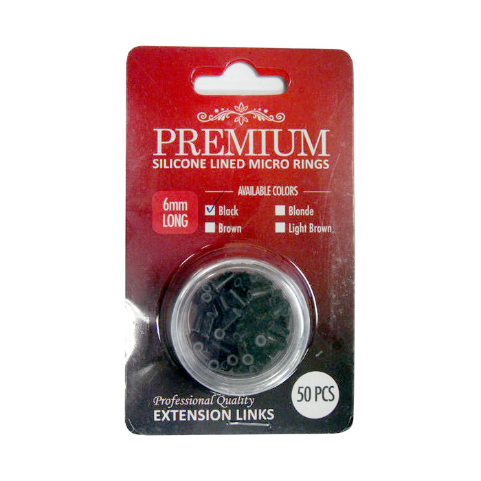 Eve Premium Silicone Lined i-Tip Hair Extension Links Beads Tube - MICRO RINGS 50 PCS (6 mm)