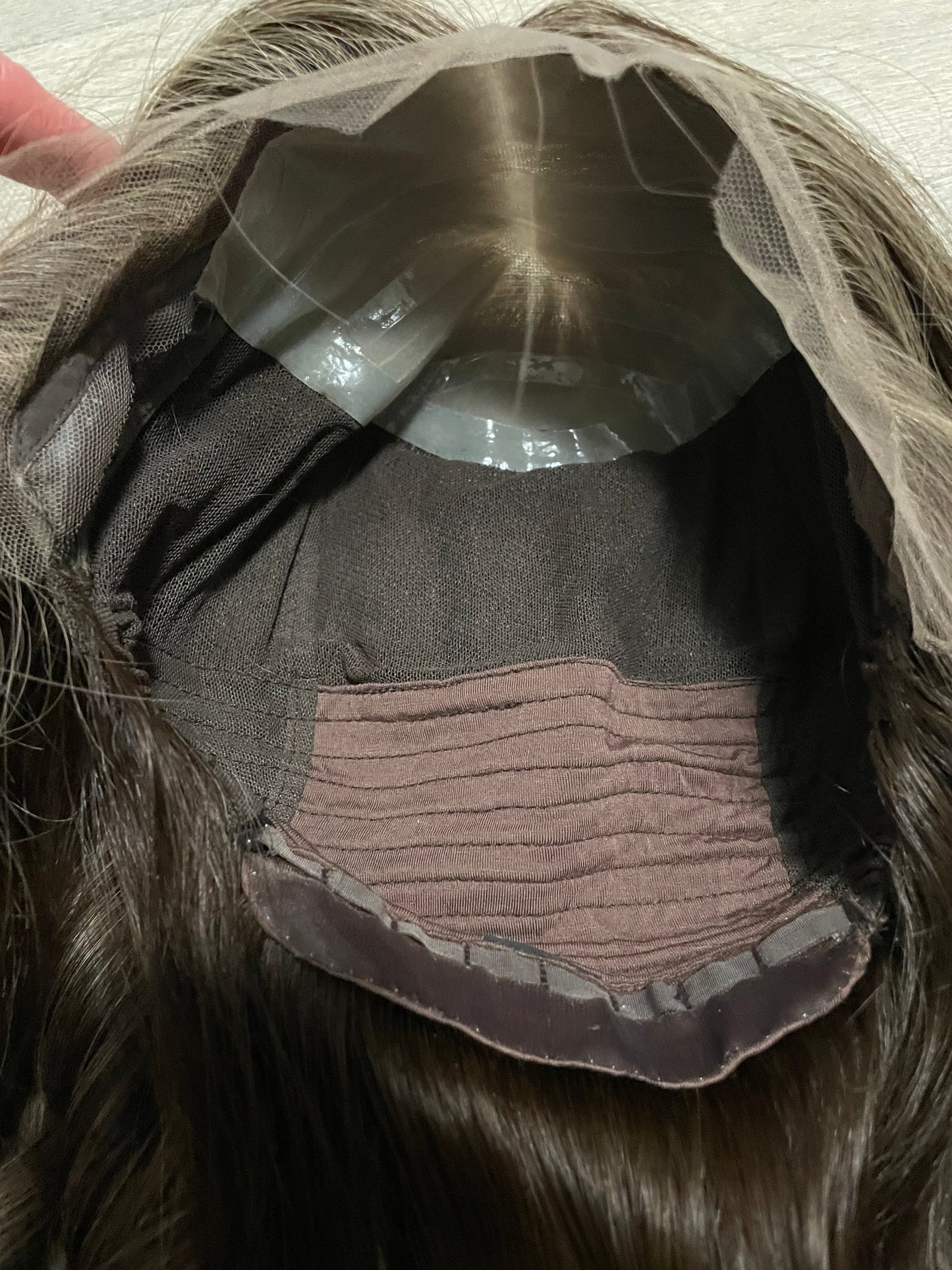 RESERVED FOR JULIA - 20" Lola Half Hand Tied Comfort Cap Lace Top Wig (M)