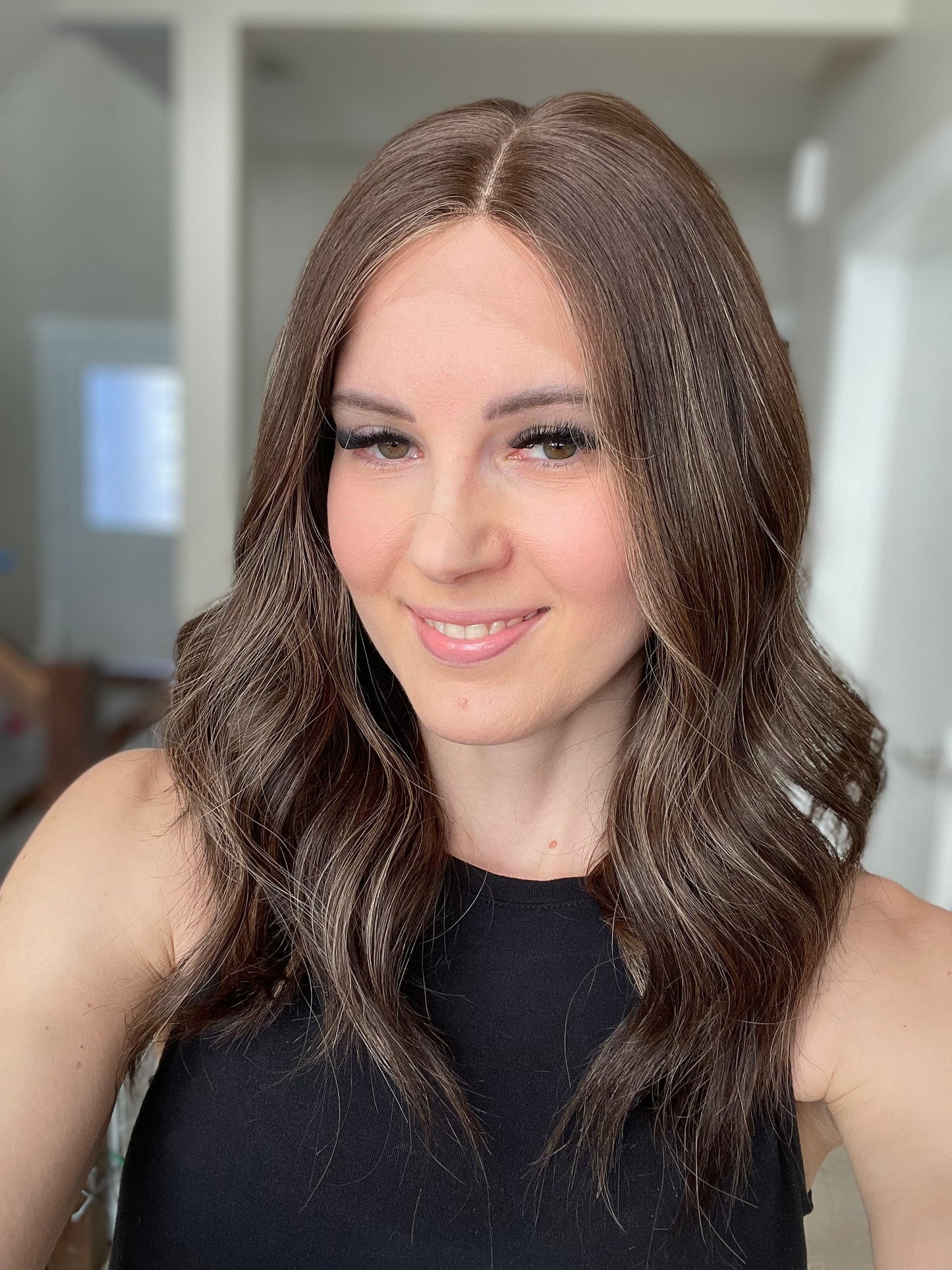 RESERVED FOR JULIA - 20" Lola Half Hand Tied Comfort Cap Lace Top Wig (M)