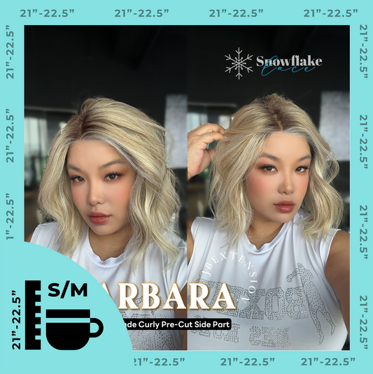[PRE-ORDER] JBEXTENSION 12 Inches Blonde Curly Pre-Cut Side Part Snowflake Lace Frontlace Glueless Wig BARBARA【BENDY EAR TABS】