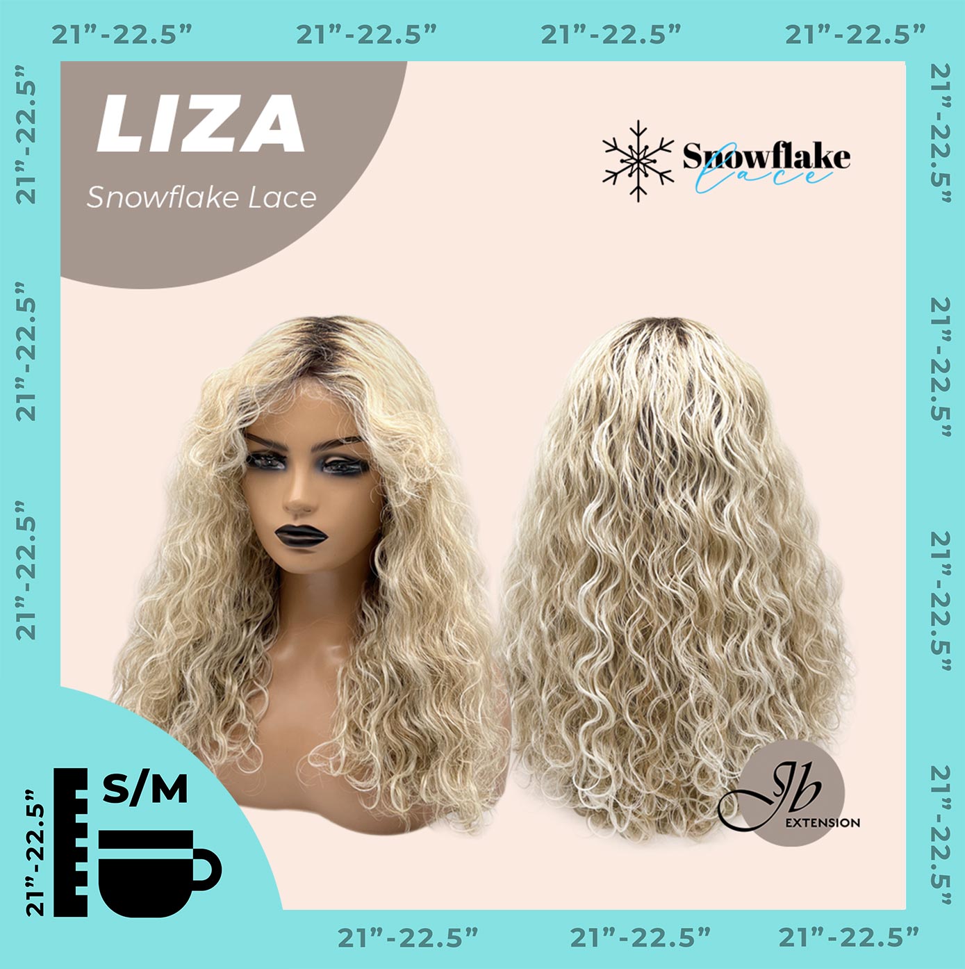 [PRE-ORDER] JBEXTENSION 19 Inches Deep Curly Blonde Pre-Cut Snowflake Lace Frontlace Glueless Wig LIZA SNOWFLAKE【PERMATEASE】【BENDY EAR TABS】