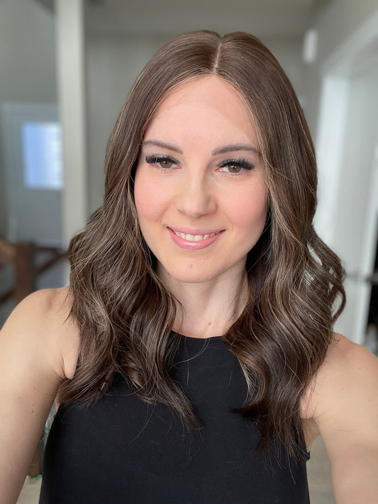 RESERVED FOR JULIA - 20" Lola Half Hand Tied Comfort Cap Lace Top Wig (M)