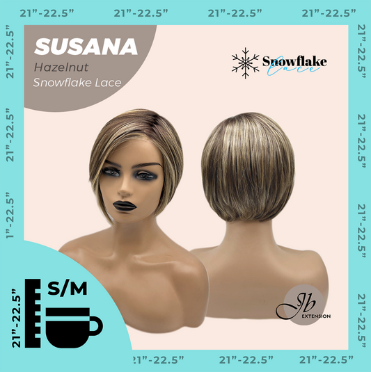[PRE-ORDER] JBEXTENSION 9 Inches Hazelnut Pre-Cut Side Part Snowflake Lace Frontlace Glueless Wig SUSANA HAZELNUT【BENDY EAR TABS】