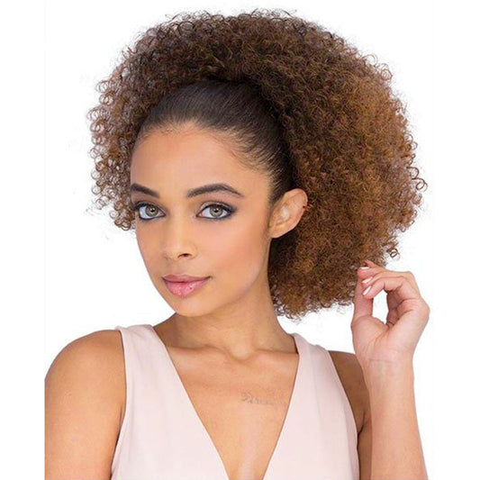 Janet Collection Every Time Noir Drawstring Ponytail - AFRO COILY STRING