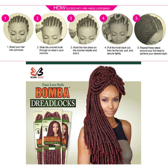 Bobbi Boss African Roots Pre-Looped Crochet Braid Senegal Bomba Dreadlocks - FAUX LOCS SOUL 18"