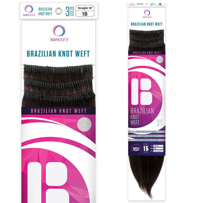 New Born Free 360 Weft Brazilian Knot Weft Weave- YAKI STRAIGHT 20" 3 PCS