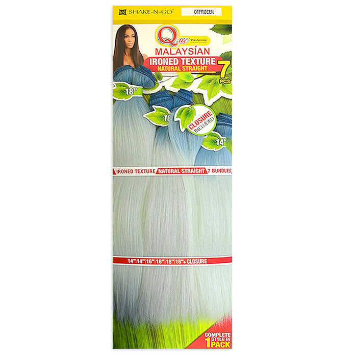 Shake N Go Que Malaysian Ironed Texture Weave + Closure - NATURAL STRAIGHT 7 PCS (14/16/18)