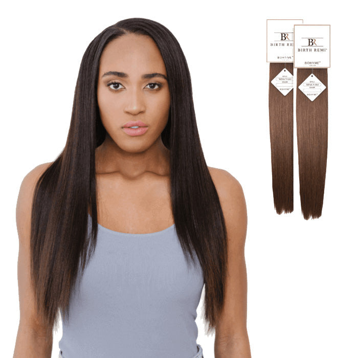 Bohyme Birth Remi 100% Remi Human Hair Weave - MINK YAKI 10-22" (Machine Tied)