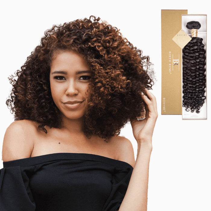 Bohyme Birth Remi 100% Unprocessed Virgin Human Hair Weave - TIGHT CURLS 14" (Machine Tied)