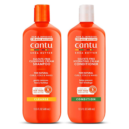 Cantu Shea Butter Sulfate Free for Natural Hair Cleansing Cream SHAMPOO / CONDITIONER 13.5 Oz