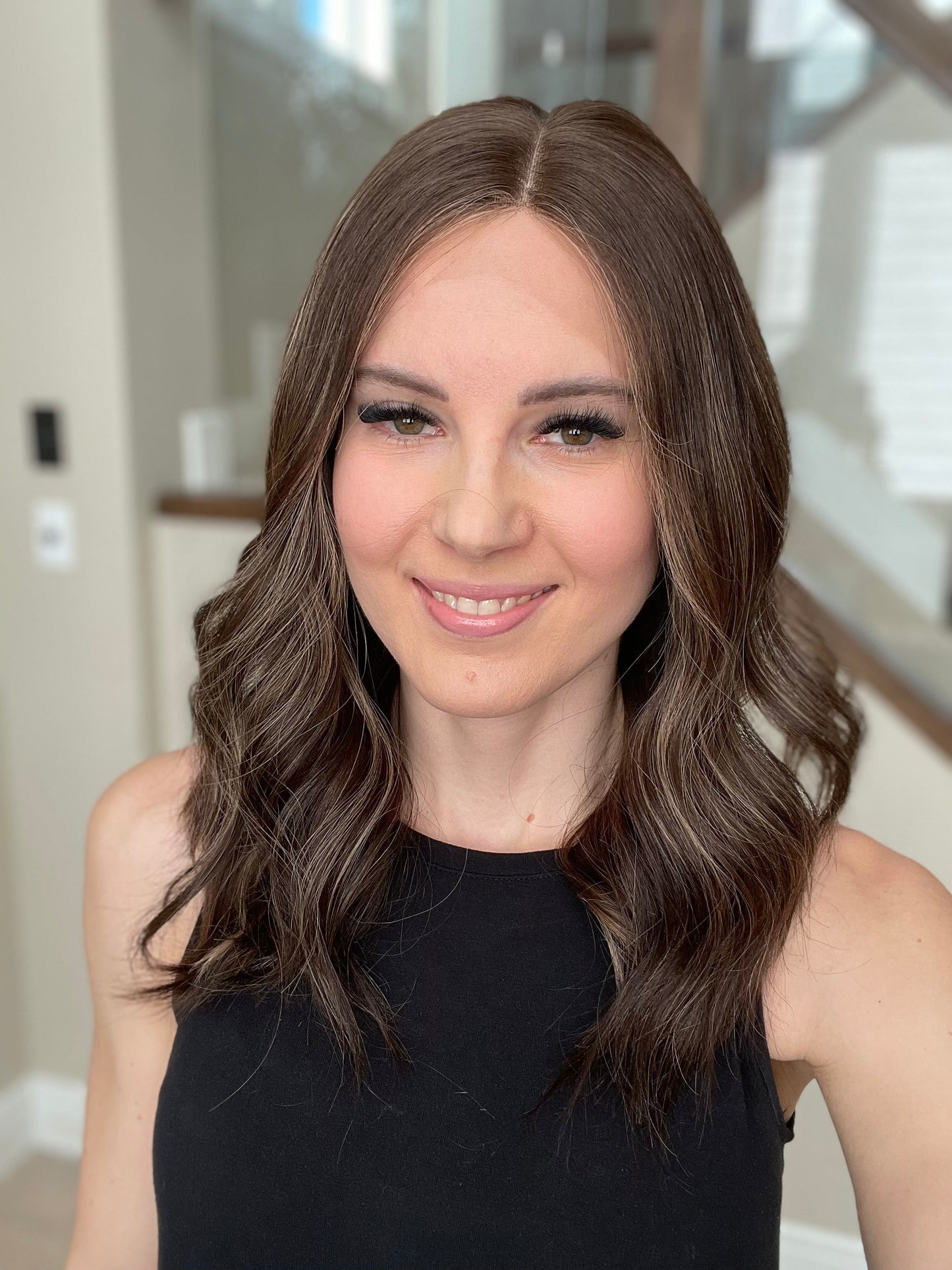 RESERVED FOR JULIA - 20" Lola Half Hand Tied Comfort Cap Lace Top Wig (M)