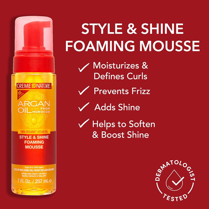 Creme of Nature Argan Oil Style & Shine - FOAMING MOUSSE 7 oz