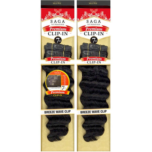 Saga 100% Human Hair Premium Clip In Weave - BREEZE WAVE 18" 7 Pcs