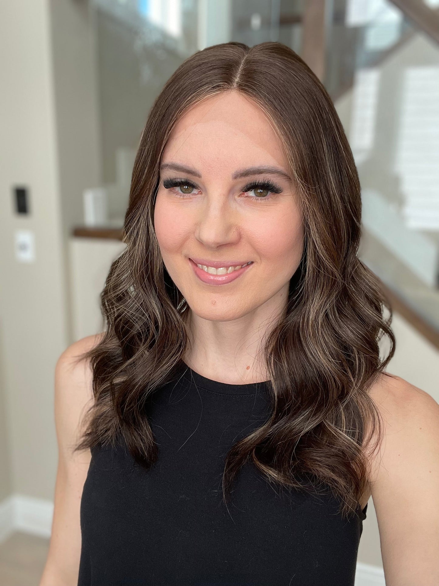 RESERVED FOR JULIA - 20" Lola Half Hand Tied Comfort Cap Lace Top Wig (M)