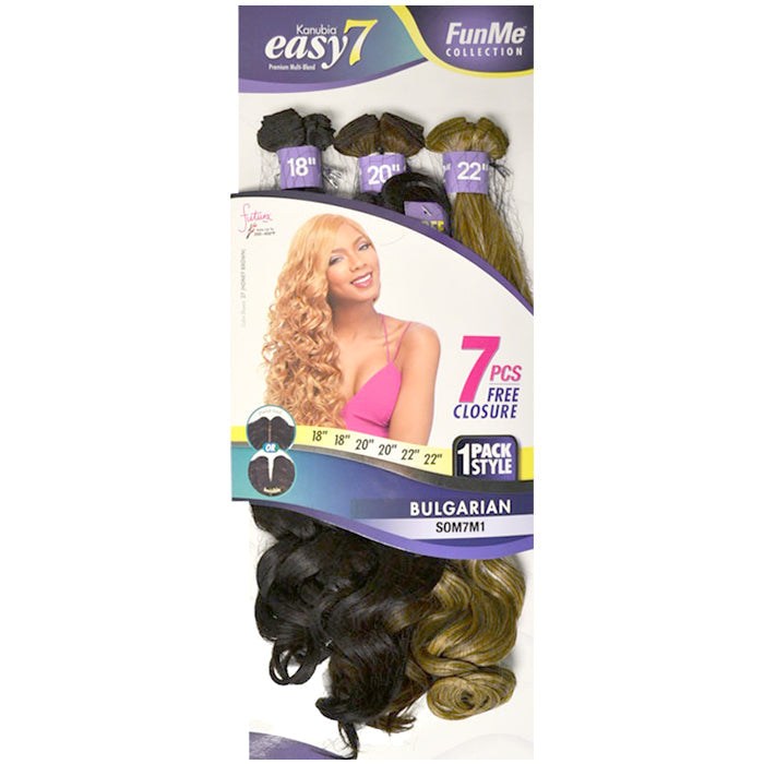 Sensationnel Kanubia Easy 7 Fun Me Weave - BULGARIAN 2x(18/20/22")+ Lace Closure