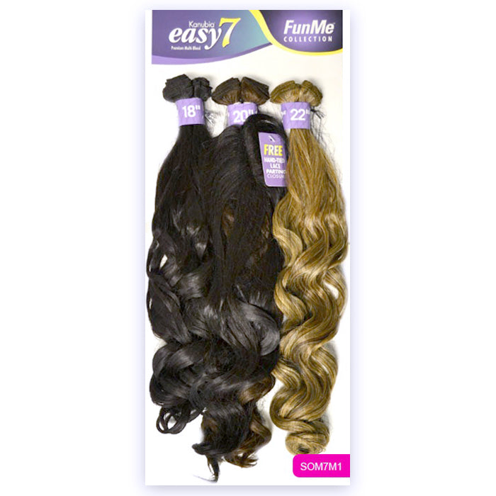 Sensationnel Kanubia Easy 7 Fun Me Weave - BULGARIAN 2x(18/20/22")+ Lace Closure