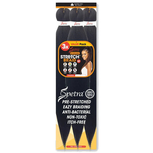 Vivica A Fox Amore Mio Spetra Pre-Stretched braid - STRETCH BRAID 26" 3X VALUE PACK