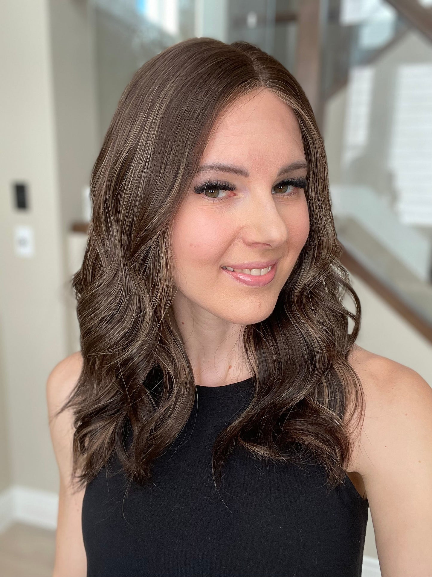 RESERVED FOR JULIA - 20" Lola Half Hand Tied Comfort Cap Lace Top Wig (M)