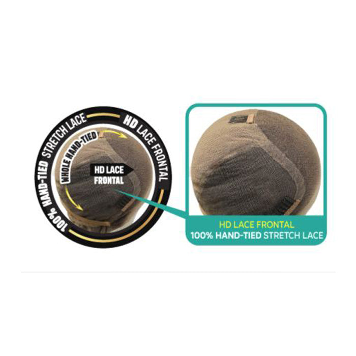 Bobbi Boss Bone Straight Glueless 100% Unprocessed Human Hair Hand-Tied Full Lace Wig - FLH012-NATURAL CURL 32"