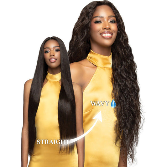 Bobbi Boss Glueless 100% Unprocessed Human Hair Hand-Tied HD Full Lace Wig - FLH021-WET & WAVY 32"