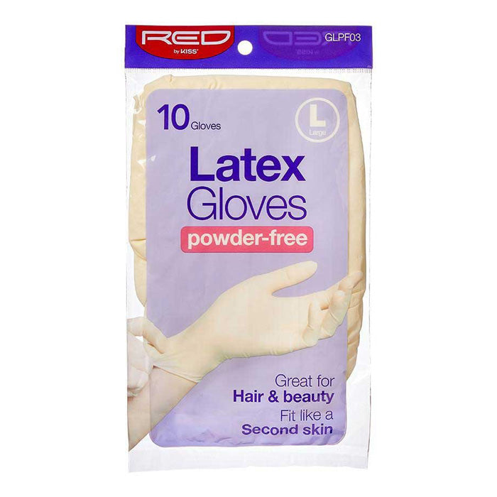 Red By Kiss Powder-Free Latex Gloves 10 Pcs/Pack