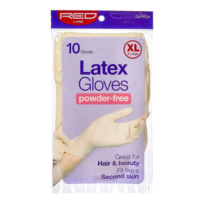 Red By Kiss Powder-Free Latex Gloves 10 Pcs/Pack