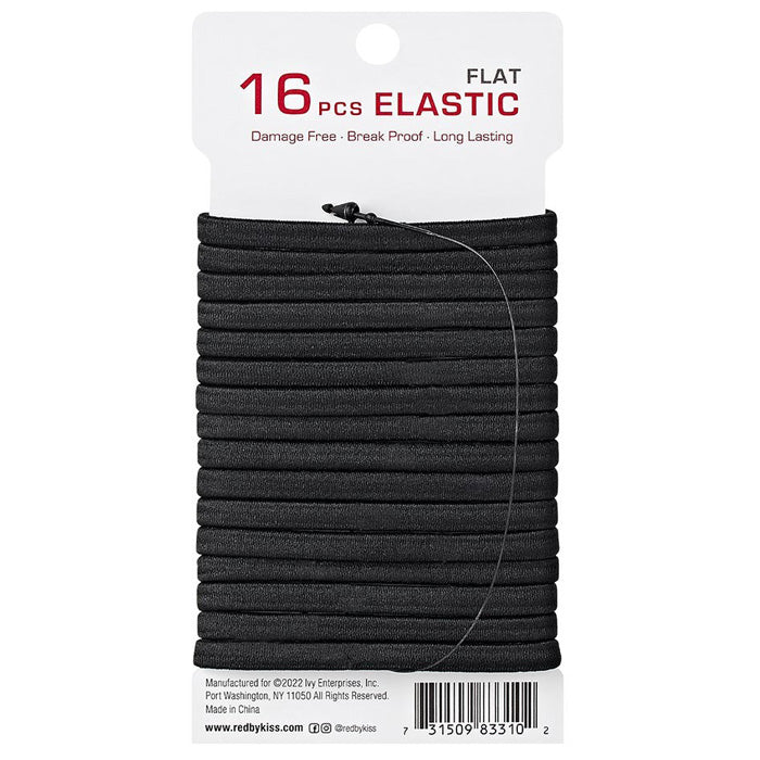 Red by Kiss Maximum Hold Flat Elastic 5mm 16ct - BLACK