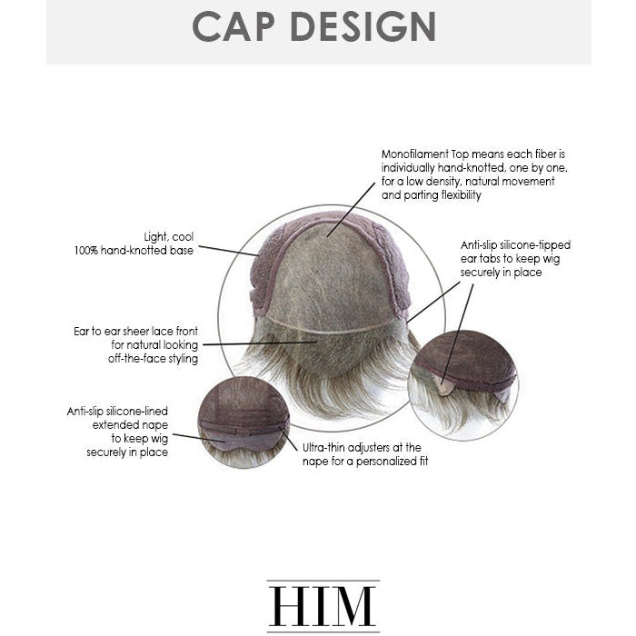 HIM Men's Collection Hand-Tied Lace Front Wig - CHISELED