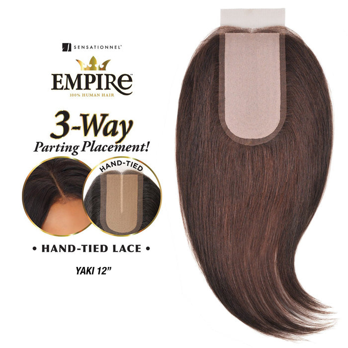 Sensationnel Empire Human Hair 3 Way Parting Lace Closure YAKI 12 Inch