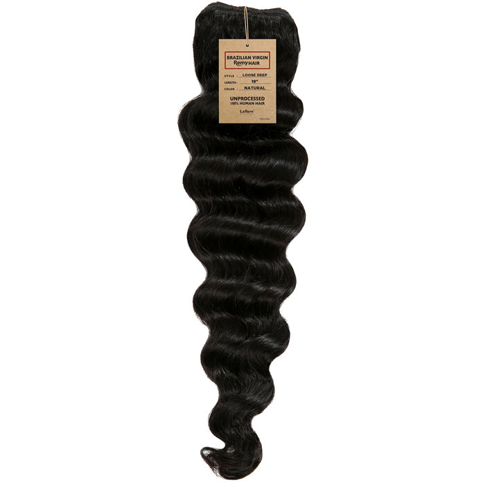 Laflare 100% Unprocessed Brazilian Virgin Remy Human Hair Weave - NATURAL LOOSE DEEP 12-22"