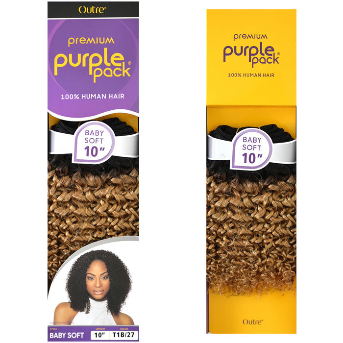 Outre Premium Purple Pack 100% Human Hair Weave - BABY SOFT 10"