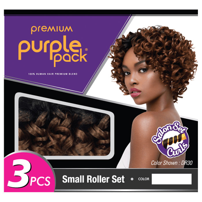 Outre Premium Purple Pack 100% Human Hair Premium Blend Salon Set Curls SMALL ROLLER SET 3PCS