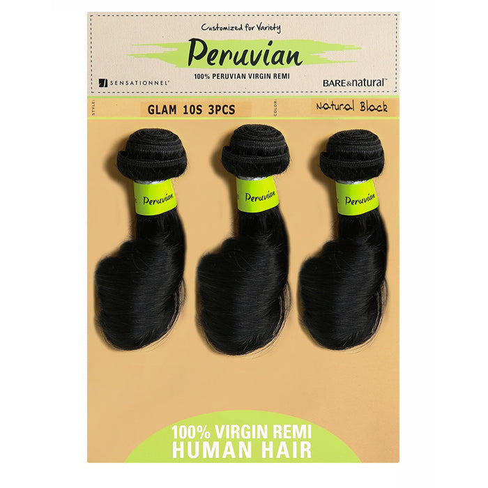 Sensationnel Bare & Natural Peruvian 100% Virgin Remi Weave - GLAM 10S 3PCS